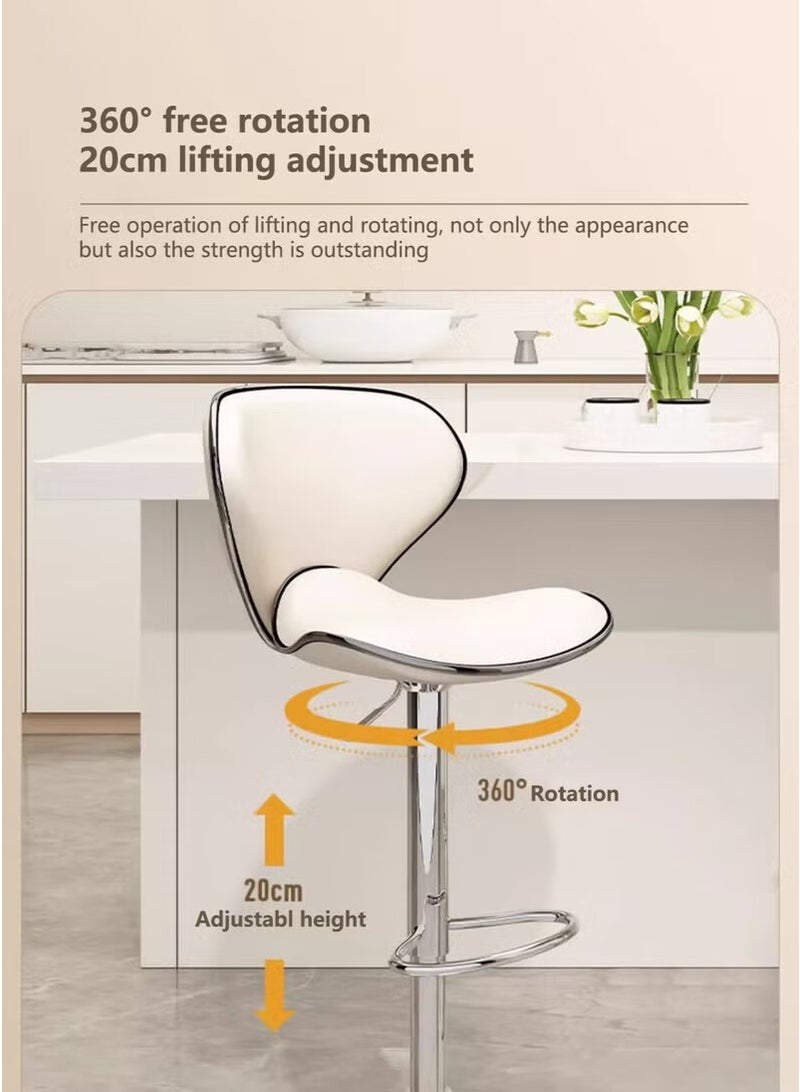 أجريون 2 pcs كرسي بار، تصميم فراشة، كرسي بار قابل للتعديل الارتفاع، كرسي بار مرتفع مريح يدور 360 درجة، لطاولة المطبخ المنزلية أو الحانة أو مكتب أمين الصندوق - Image 2